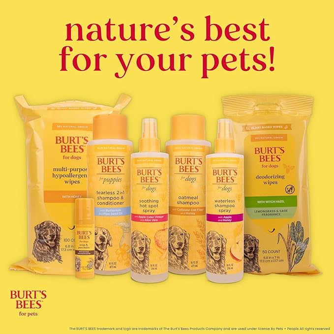 Burt's Bees for Pets Shed Control Shampoo with Omega-3 and Vitamin E, 99.7% Natural Origin, Deshedding Dog Shampoo, pH Balanced and Sulfate Free, Reduces Shedding, 16 Fl Oz - 2 Pack