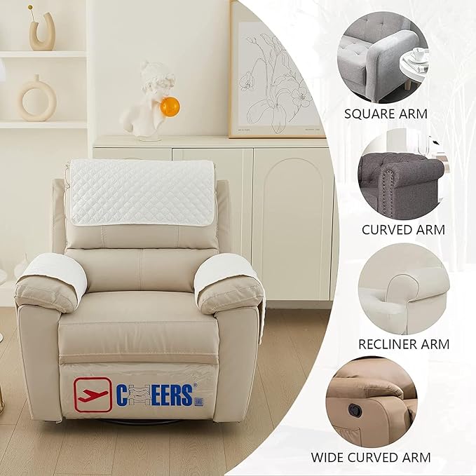 XMAYODS 3 Pcs Recliner Covers Sherpa Arm Covers for Recliner Chair with Storage Pockets Headrest Cover for Recliner Chair Armchair Slipcovers for Sofa Recliner Protector (Color : #2)