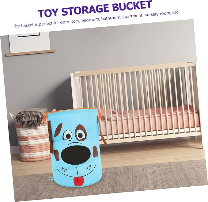 Cabilock 1pc Foldable Portable Storage Basket for Pets Sky- Organizer Handles for Toys Clothes Laundry Nursery Bedroom and Apartment Use