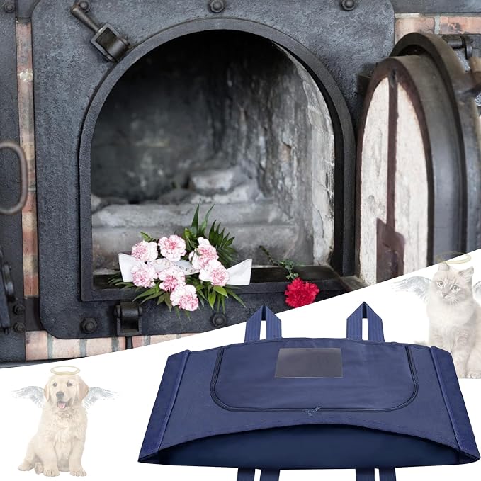 Pet Burial Bag for Dogs,Cats,Large Pets up to 80lb, Pet Casket Box(Blue, L) | Pet Caskets or Burial Boxes Alternative, Eco-Conscious Pet Body Bag with Handle & Custom Memorial Surface, Leakproof