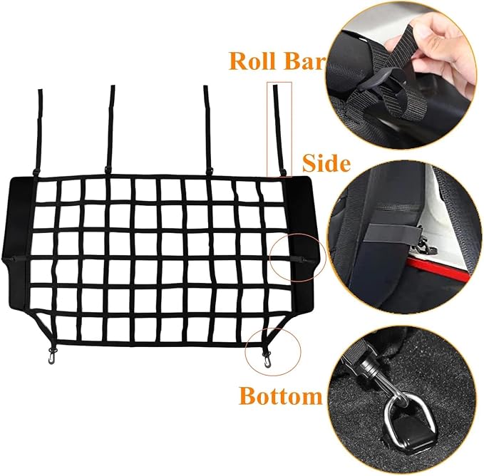 Car Nets Car Rear Seat Trunk Isolation Pet Net Dog Barrier Protection Divider Safety Mesh For Jeep For Wrangler JK JL 2007-2023 Cargo Net