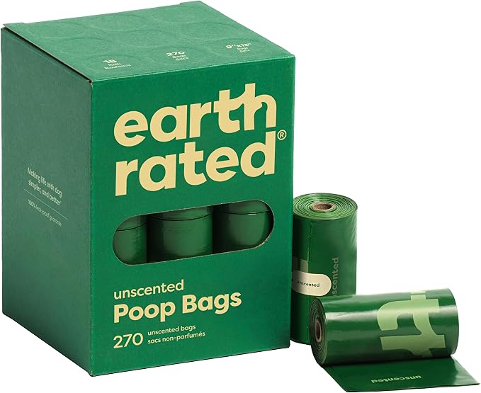 Earth Rated Dog Poop Bags on Refill Rolls, 120 Bags, Unscented | Guaranteed Leak Proof and Extra Thick Waste Bag Refill Rolls