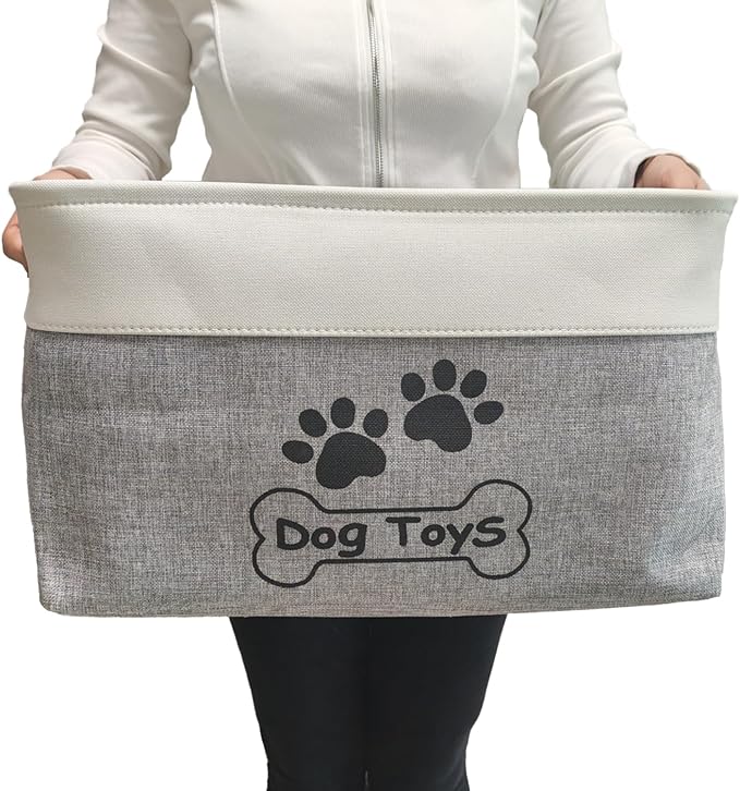 Large Dog Toy Basket Foldable Dog Toy Box Dog Toy Bin for Dog Chew Toy Accessory
