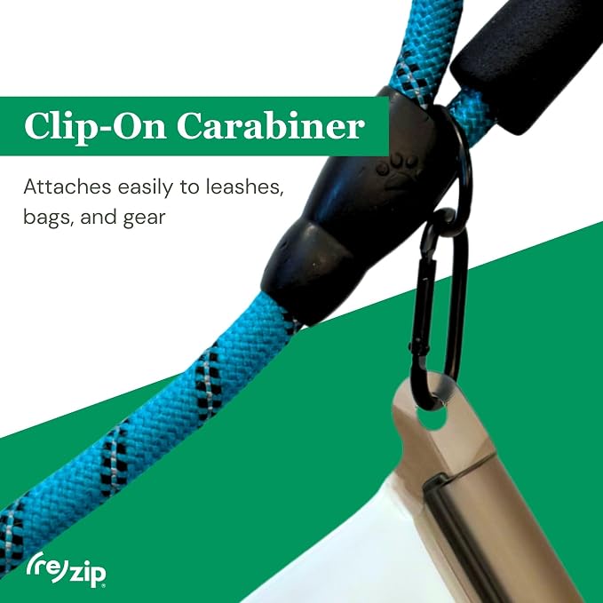 (re) zip Reusable Pet Treat & Poop Bag Carrier with Carabiner Clip, 2-Pack | Airtight, lightweight, compact, water-resistant, BPA-free, travel-friendly. Keeps treats fresh, secure & locks in odor.