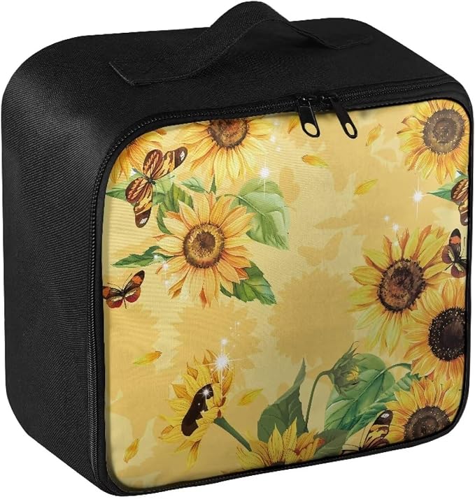 Rnyleeg First Aid Kit for College Dorm Sunflower Butterfly Print Empty First Aid Bag Portable Medical Kits for Outdoor, Boat, Camping, Hiking