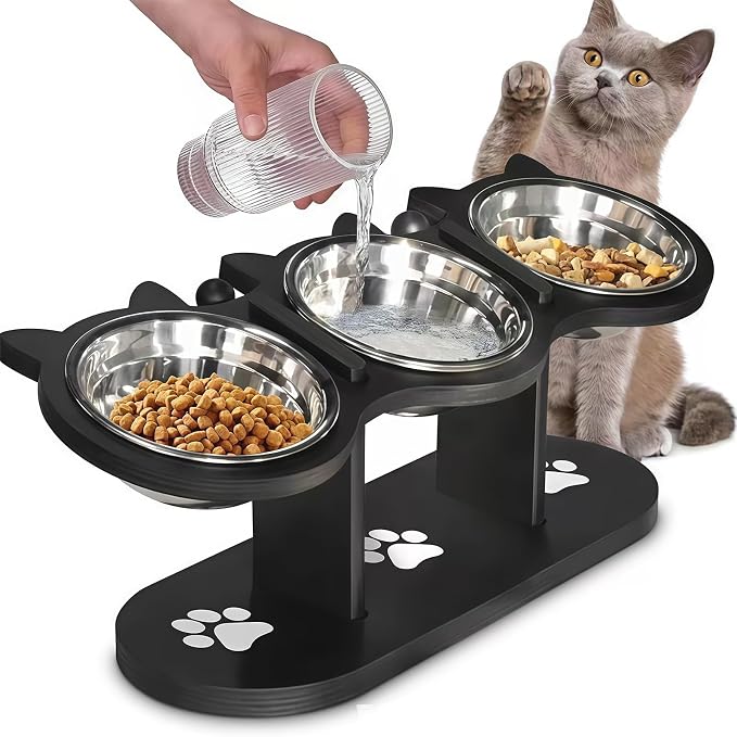 Pet Food Bowl Water Dispenser Adjustable Stand Elevated Feeder Bowl for Dry Food Treats Watering Feeding Device Dog Water