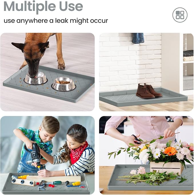 Mateeylife Under Sink Mat Kitchen Waterproof，Silicone Sink Tray 22"X34" | Under Sink Organizer Cabinet Shelf Protective Liner, Multi-use Silicone Mat for Boot Tray & Litter Mat, Bronze