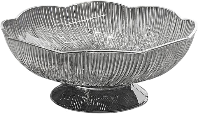 Fruit Bowl Decorative Bowl Multifunctional Modern Dish Pedestal Bowls for Kitchen Counter for Parties Dining Table Dessert, D Black
