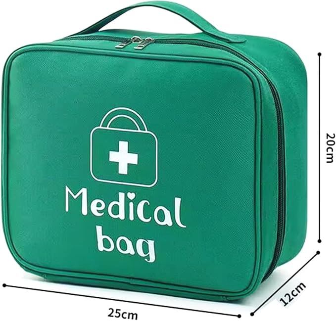 Red First Aid Bag Empty 1st Aid Bag Medical Travel Case Emergency Storage Compact Medicine Bags for Car Office Kitchen Sport Outdoors Camping Hiking Pet (Green M)