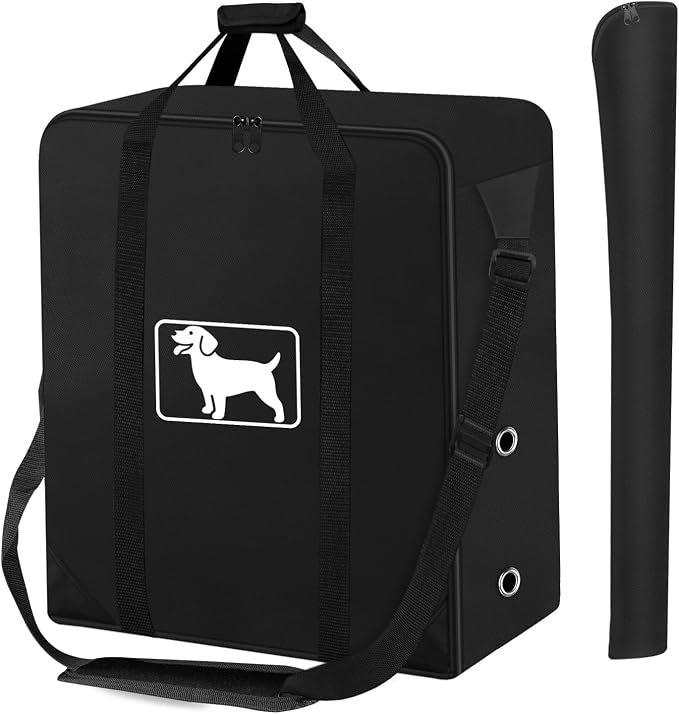 Dog Playpen Storage Bag Fits 24" H 8 Panels and 9 Stakes,600D Oxford Fabric | Dog Fence Travel Bag for Foldable Exercise Pet Playpen, with Shoulder, Waterproof Tear Resistant, Designed for RV Trips