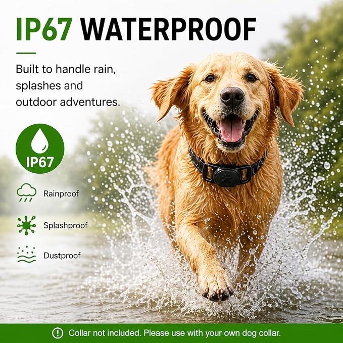 GPS Collar for Dogs (iOS Only) Smart tag,Waterproof Compatible with Apple Find My,No Monthly Fee,Advanced Tracking Solution Smart Collar for Pet Safety Ideal Small Large Dogs (Android Tracker for dog)