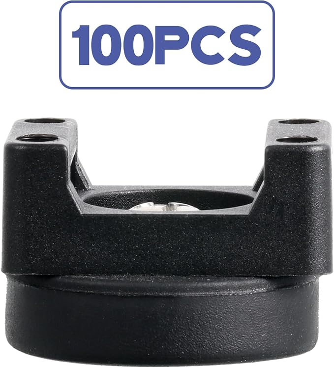 Yookeer 100 Pcs Magnetic Zip Tie Mount Cable Clips Black,22 Mm | Multipurpose Cable Clips Wire holder for Electrical Wiring, Magnet Base for Metal Surfaces, Without Drilling, Reusable