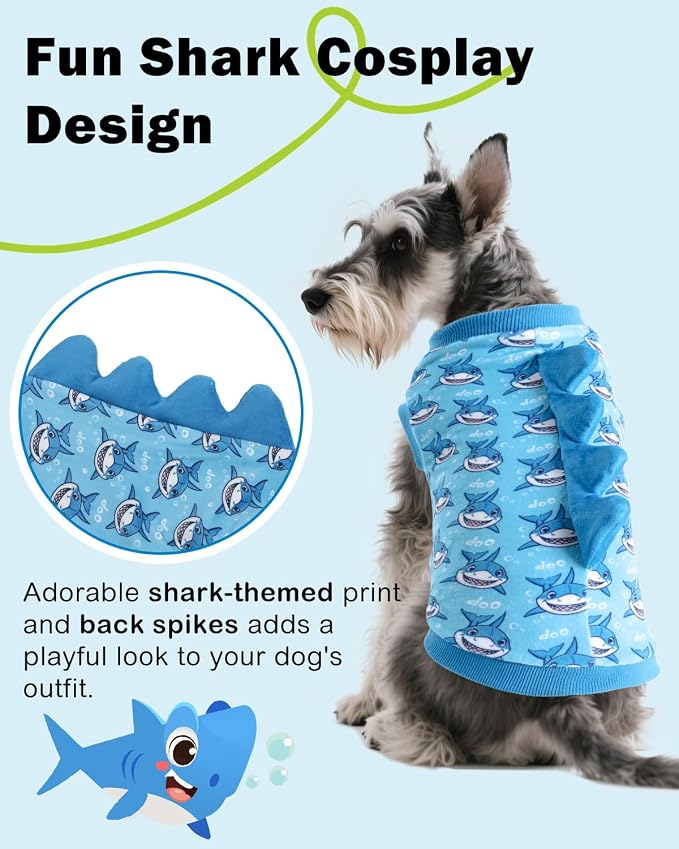 CuteBone Dinosaur Costume Dog Shirt, Stretchy Velvet T-Shirt Clothes for Small Dogs, Soft & Breathable Pet Tee Outfit Cat Apparel for Daily Wear, Cozy Pullover Design Puppy Fashion COSBX04XS