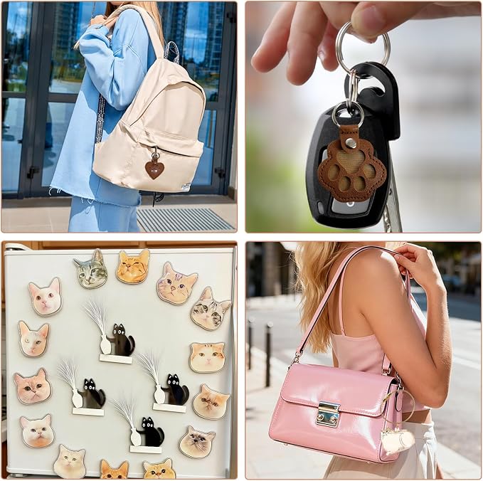 5-Piece Cat Fur Keychain, Pet Memory Charm & Whisker Storage Rack | Pet Loss Remembrance Accessory, Heartfelt Memory Gift, Suitable for Cat & All Pet Lovers