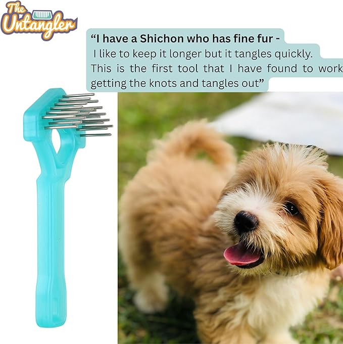 Mini-Rake V-Shaped with 1" Long Double-Row Rotating Teeth (AquaBlue)