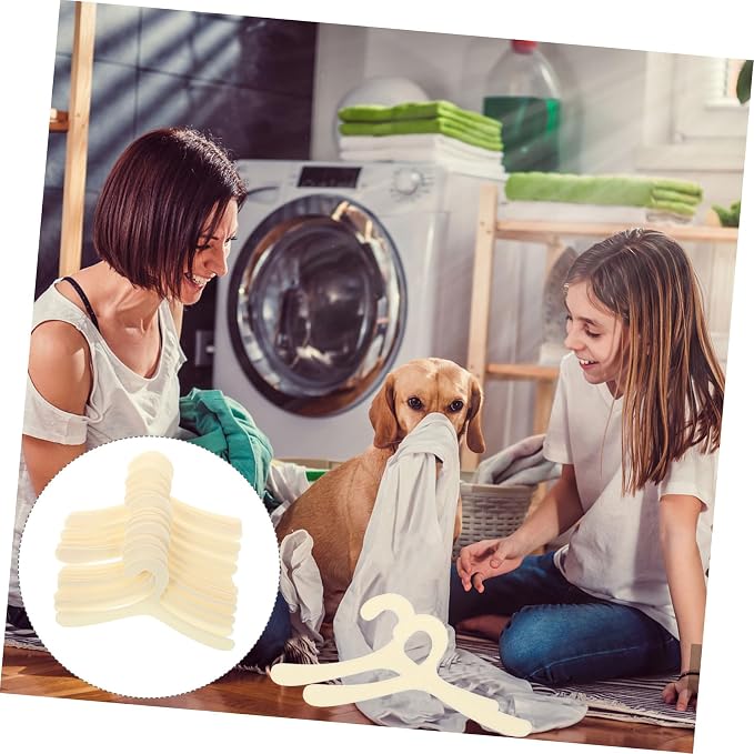 Abaodam 20pcs Pet Clothes Hanger Rack Lightweight Plastic Dog Clothing Storage for Garments Portable Puppy Apparel Hangers Durable Design for Easy Organization