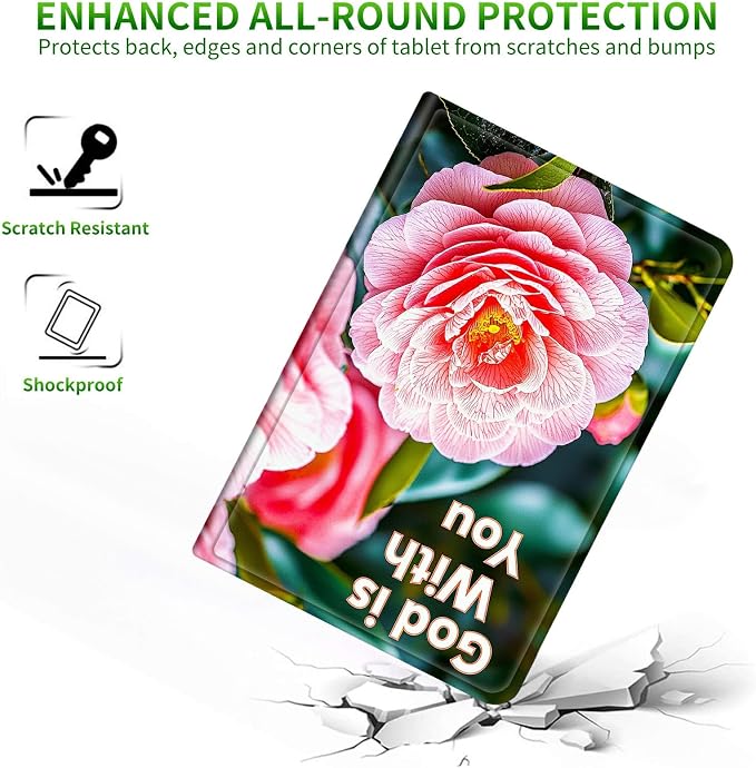 Case for Samsung Tab S10 Ultra/S9 Ultra/S8 Ultra 14.6" 2024/2023/2022 | Slim Leather Smart Cover with Multi-Angle Anti-Slip Stand [Auto Wake/Sleep] Shell for Women Men, Pink Peony