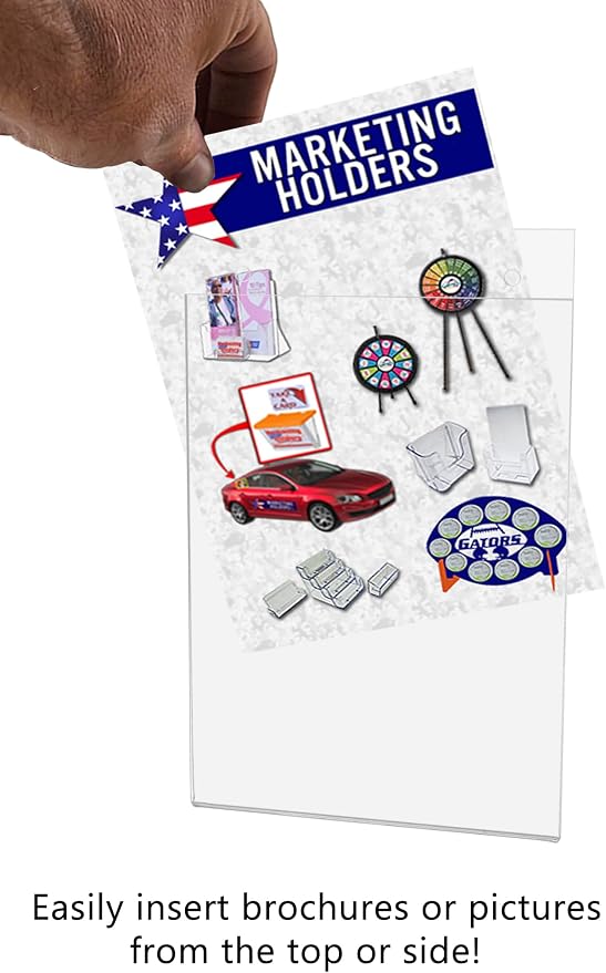 Marketing Holders Slatwall Sign Holder for 5" x 7" Menus Event Notices and Flyers Clear Acrylic for Home Improvement Stores Toy Stores and Fitness Centers No Assembly Required