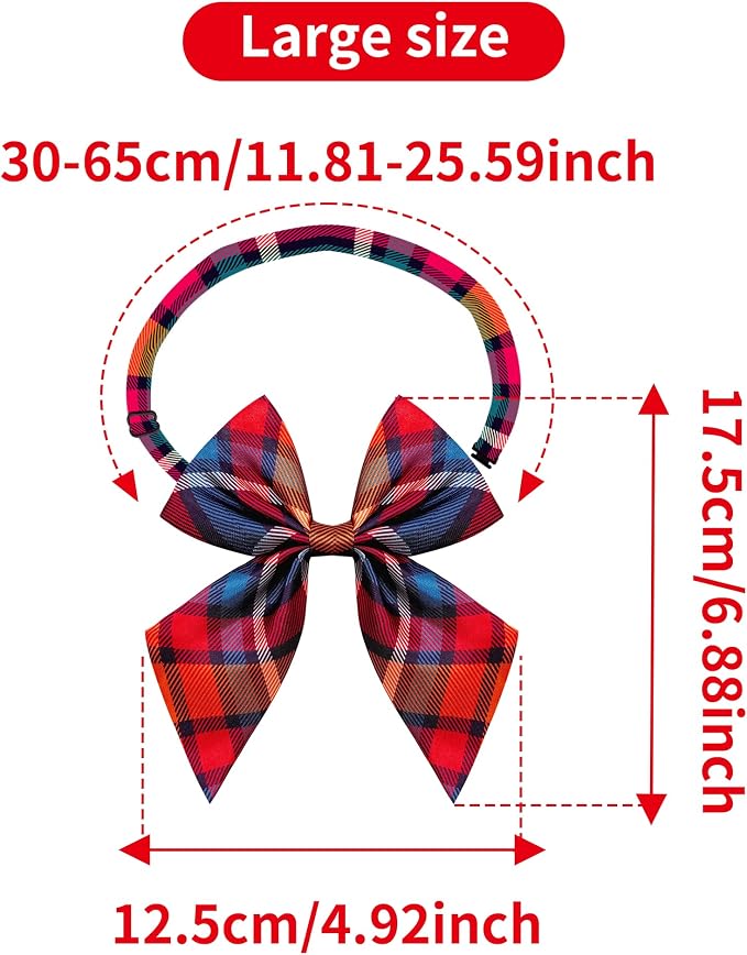 PET SHOW 10 Pack Plaid Sailor Dog Bowties for Large Dogs