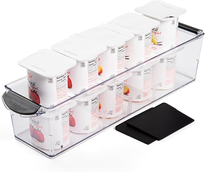 Progressive ProKeeper+ Pantry & Refrigerator Storage Containers – Modular Bins and Organizers (Narrow Stackable Bin, 16.1"L x 4.0"W x 3.6"H)