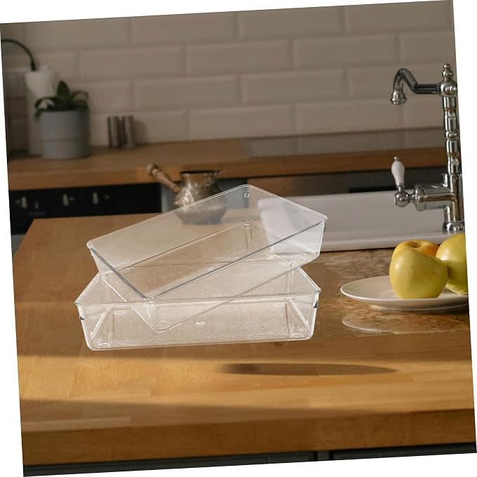 2pcs Organizer Box Pet Material Storage Bin for Desk Kitchen Bedroom Drawer Sundries Boxes