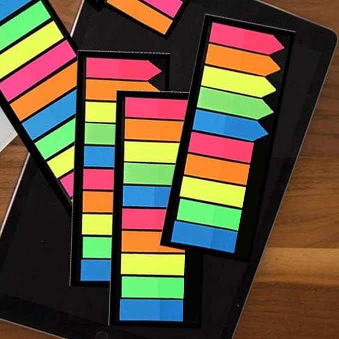 10 Sets of Colored Stickers, Transparent Fluorescent Index Labels, Flag Stickers, Stationery, Children's Gifts, School and Children's Office Supplies, Stickers for Page Marking and Sticky Tabs
