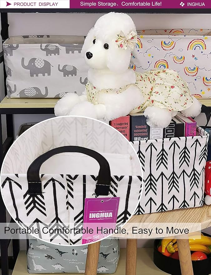 Rectangular Black Arrow Storage Basket | Gifts Bag for Toys,Books,Clothes,Gifts,Pets-Perfect for Home,Office,Nursery,Dorm,Shelf