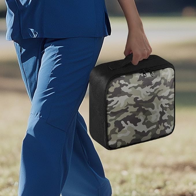 Rnyleeg Green Camo First Aid Bag Home Portable First Aid Kit Organizer for Travel Lightweight Emergency Medical Kit with Handle (Bag Only)