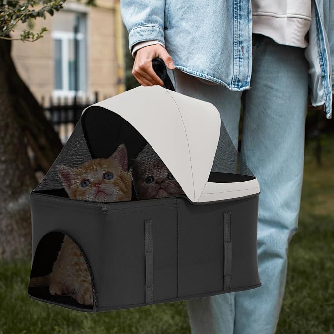 Magshion 3-in-1 Foldable Pet Stroller for Small to Medium Dogs and Cats | Dog Travel Jogger with Detachable Carrier, Cup Holder & Storage Basket, For Small/Medium Dogs & Cats Up to 33 lbs