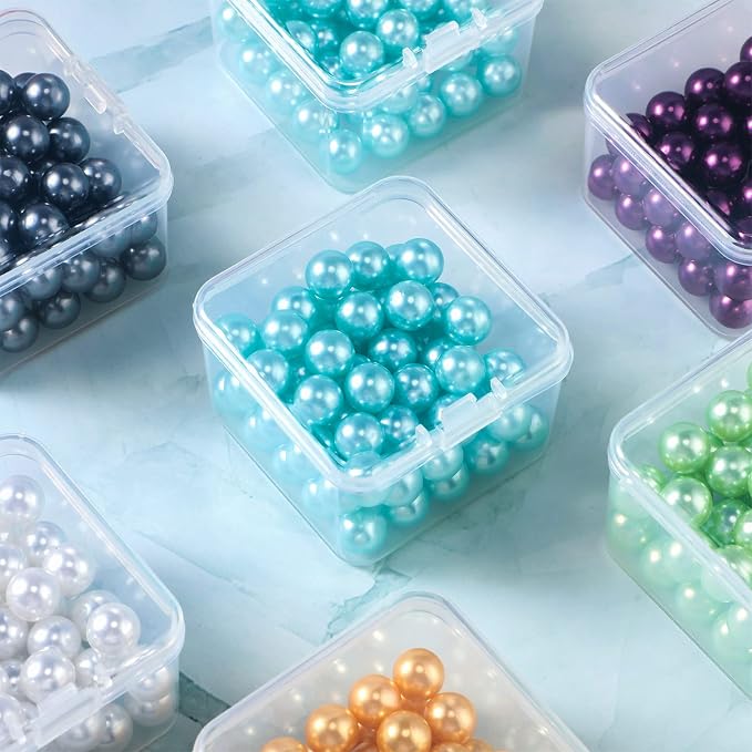 SATINIOR 48 Packs Clear Small Plastic Containers Transparent Storage Box with Hinged Lid for Small Items Crafts Jewelry (2 x 2 x 1.4 Inches)