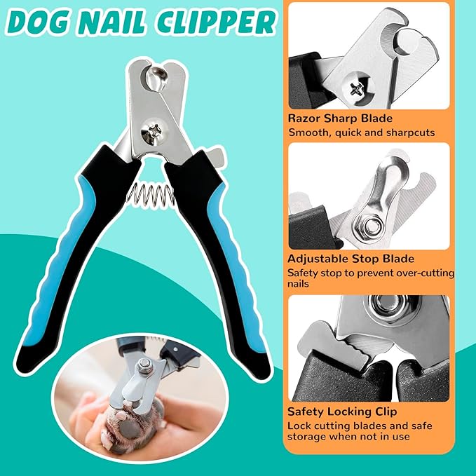 Dog Grooming Kit, Dog Grooming Supplies, Dog Grooming Hammock, Dog Grooming Harness, Dog Nail Clippers, Dog Nail Grinder, Hooks, Dog Hammock Kit for Nail Trimming/Hair Trimming(Coffee, M)