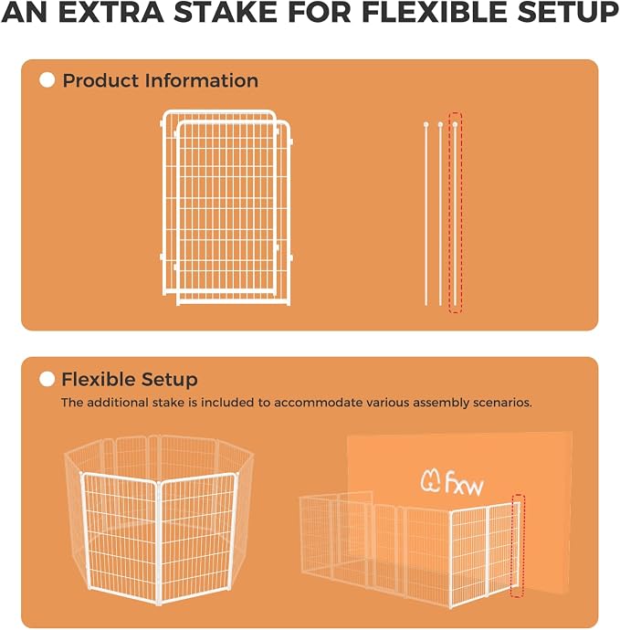 FXW Homeplus Indoor Dog Playpen, 45" H, 2 Panels, for Large Dogs | Stress-free play, Heavy-duty, Semi-open design, Easy setup, Threshold-free gate, Expandable, Patented