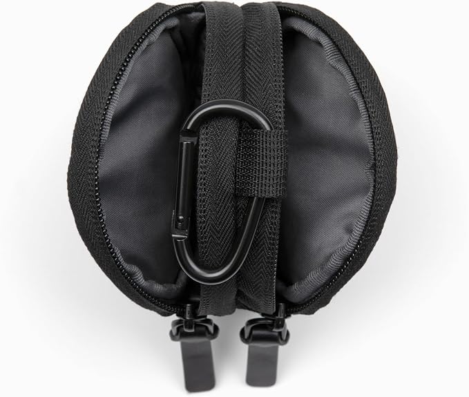 Cleverpup Snackpack Double Insulated Dog Treat Pouch – 1.5 Cup Capacity, 2 BPA-Free Waterproof Zipper Pockets, Carabiner for Belt/Leash – Compact Training & Travel Bag – Heather Grey