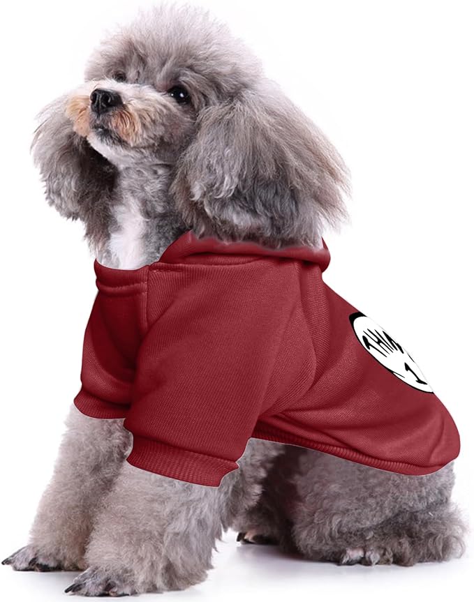 Dog Hoodie Pet Clothes for Small Dogs Thing 1 Printed Hoodies Medium Puppy Hooded Sweatshirt Pullover Outfit(Wine Red 1,XL)