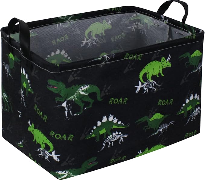 Essme Rectangular Dinosaur Basket,Dinosaur Bins for Boys with Handles for Boys Room Decor,Kids Baskets for Kids,Gift Bin.(dinosaur decor)