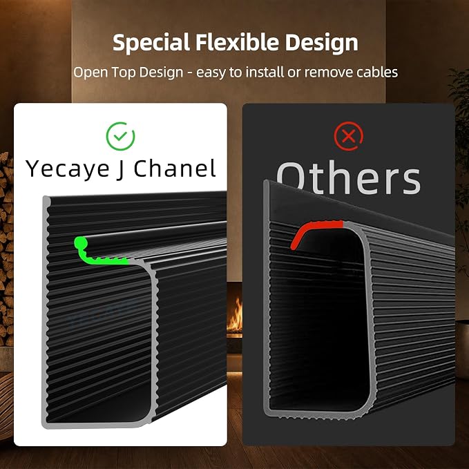 YECAYE 12 Pack Cable Management, Cord Organizer, Cable Organizer, Adhesive Mount Cord Organizer for Desk, No-Drill Desk Wire Management for Home Office, Baby proofing, Black