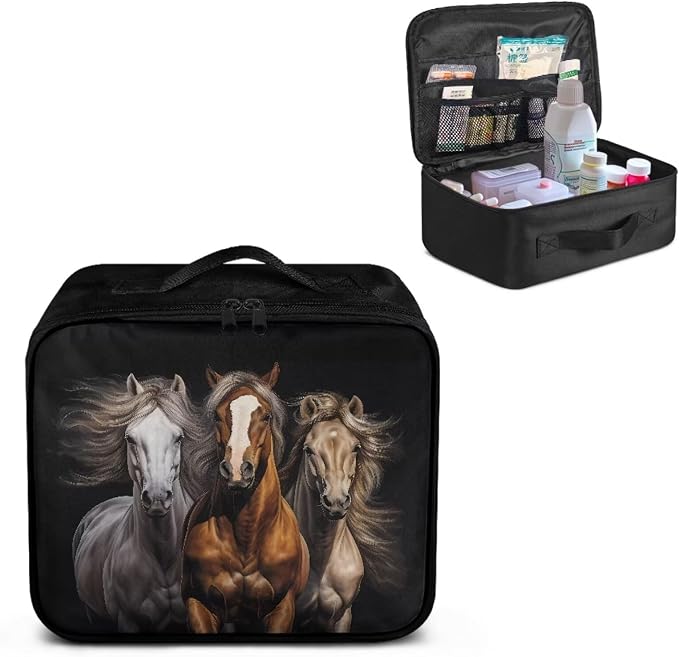 Rnyleeg Horse First Aid Kit Bag Portable First Aid Kits for Businesses Medium Emergency Medical Kit for Home Medicine Storage Bag