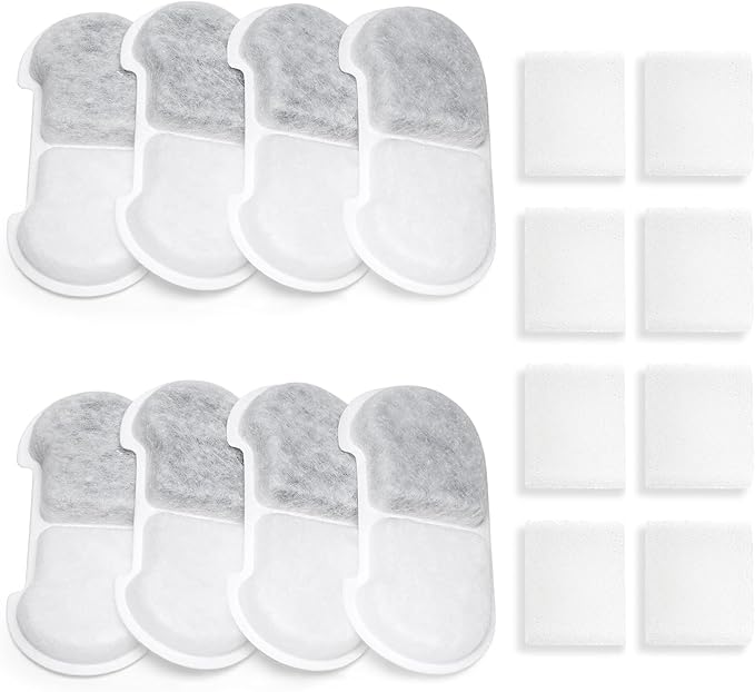 SEIRMEP Stainless Steel Cat Water Fountain, 101oz/3L Automatic Pet Water Fountain, Dog Water Fountain for Cats, Small Dogs (The Set Only Include Official 8 Packs Replacement Filters & Sponges)