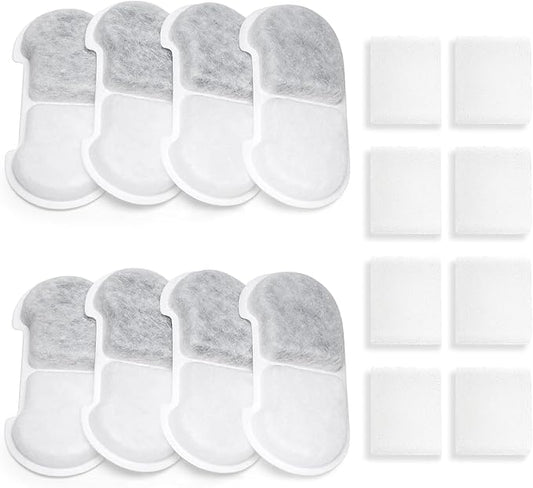 SEIRMEP Stainless Steel Cat Water Fountain, 101oz/3L Automatic Pet Water Fountain, Dog Water Fountain for Cats, Small Dogs (The Set Only Include Official 8 Packs Replacement Filters & Sponges)
