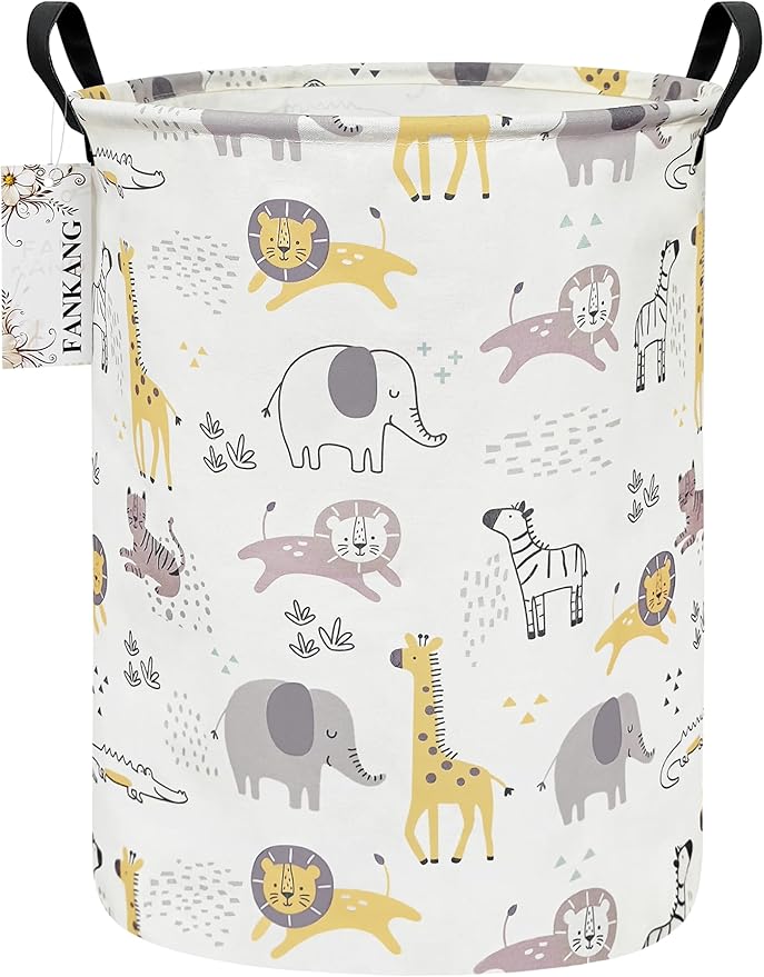 Storage Bin Foldable Nursery Organizer Basket Lovely Animal | Foldable with Waterproof PE Coating Organizer Bin for Kids Boys and Girls,Office,Bedroom,Clothes