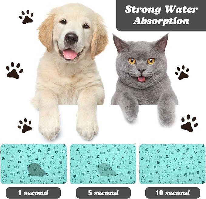Dog Food Mats,Cat Absorbent Water Bowl Feeding Mats Pet Placemats for Food and Water Spot 12 * 20 inch