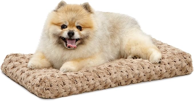MidWest Homes for Pets XS QuietTime Deluxe Mocha Ombré Swirl Plush Pet Bed, Machine Washable, Non-Skid Bottom, Soft Crate Mat for 22-inch Crates