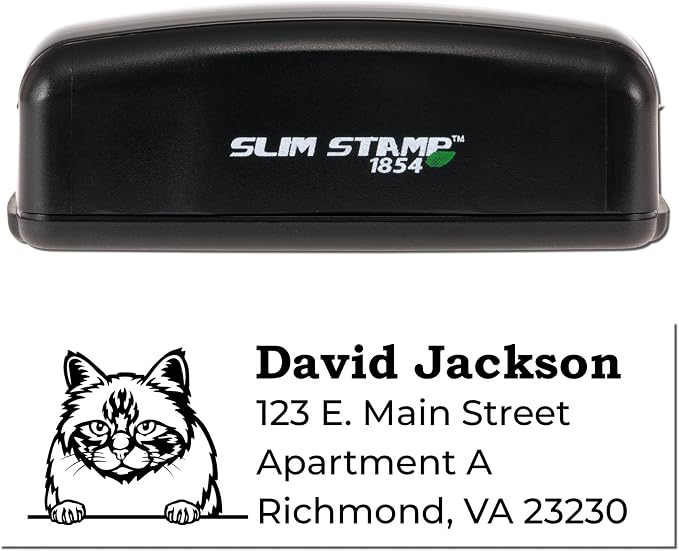 Personalized Birman Custom New Address Stamp - Ideal for Newlyweds Stylish Home Address Stamper, 7/8 X 2-1/4, for New Homeowners, Unique Gift for Housewarming, Elegant Design for Your New Address