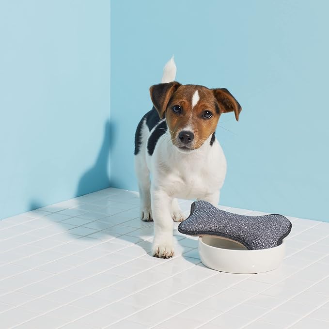 E-Cloth Pet Bowl Scrubber - Bone-Shaped Pet Bowl Cleaning Scrubber, Reusable, 100 Wash Guarantee - 2 Pack