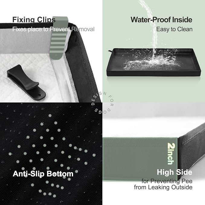 HQ4US 4LEGS Large Portable Dog Pee Pads Foldable Liner Base 33''x23'' Training Pad Holder with Fixing Clips, Waterproof, Easy Clean, Indoor Dog Potty
