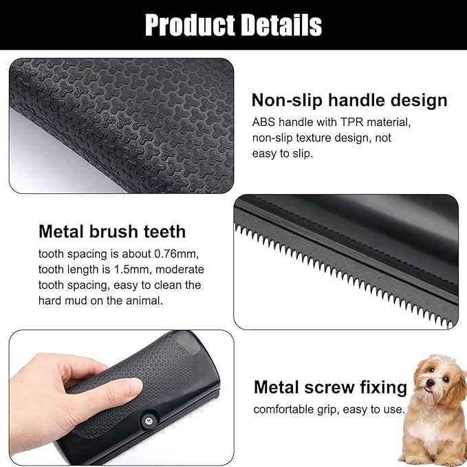 Deshedding Dog Brush, Deshedding Brush for Cats, Dogs, Rabbits, Horses, Pet Hair Remover Comb for Matted Hair, Loose Hair