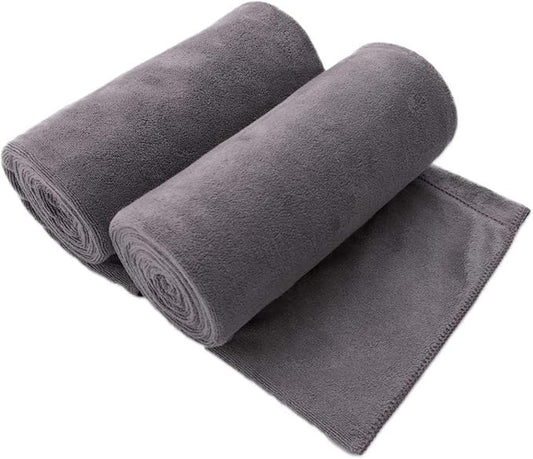 JML Bath Sheet Towels Set of 2, Extra Large Microfiber Towel for Adult, 40" x 80",Oversized, Soft Super Absorbent Fast Drying, Perfect for Shower, Sauna, Gym, Beach, Sport, Fitness, Yoga, Grey