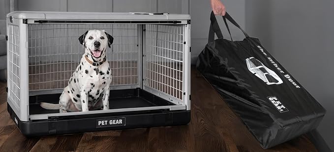 Pet Gear The Other Door 4 Door Steel Crate for Dogs/Cats, 42", Sea Salt | Garage-Style Door, Includes Removable Tray, No Tools Required