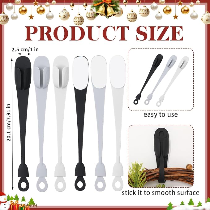 12 Pcs Cord Bundlers Organizer for Appliances, Black, White, Gray | Self Adhesive Kitchen Sticky Silicone Holder Organizer for Air Fryer, Toaster, Home Decorations Accessories