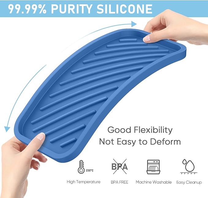 Silicone Sponge Holder-Large Thick Durable 10" Sink Organizer Tray-Kitchen
